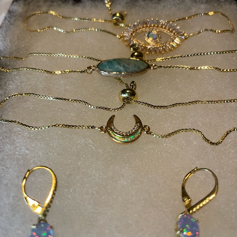Beautiful Bedazzled Bracelets and earrings